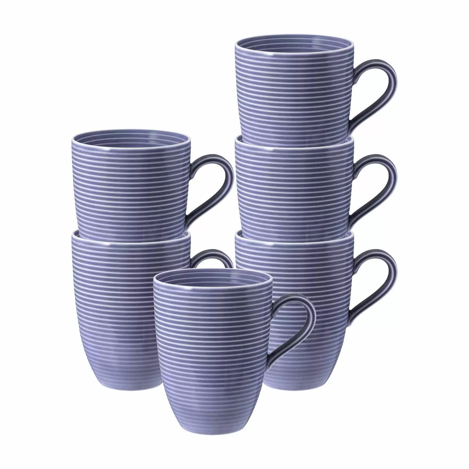 Seltmann Weiden Coffee Mugs Beat Color Glaze Lilac Blue 350 ml 6-Piece Set