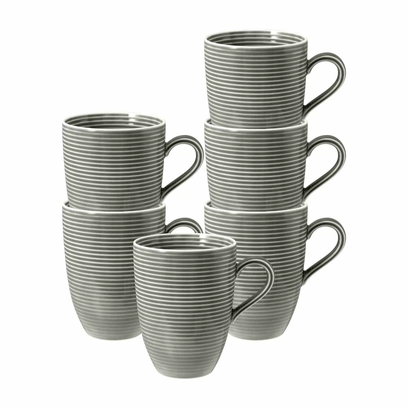 Seltmann Weiden Coffee Mug Beat Color Glaze Pearl Grey 350 ml 6-piece set