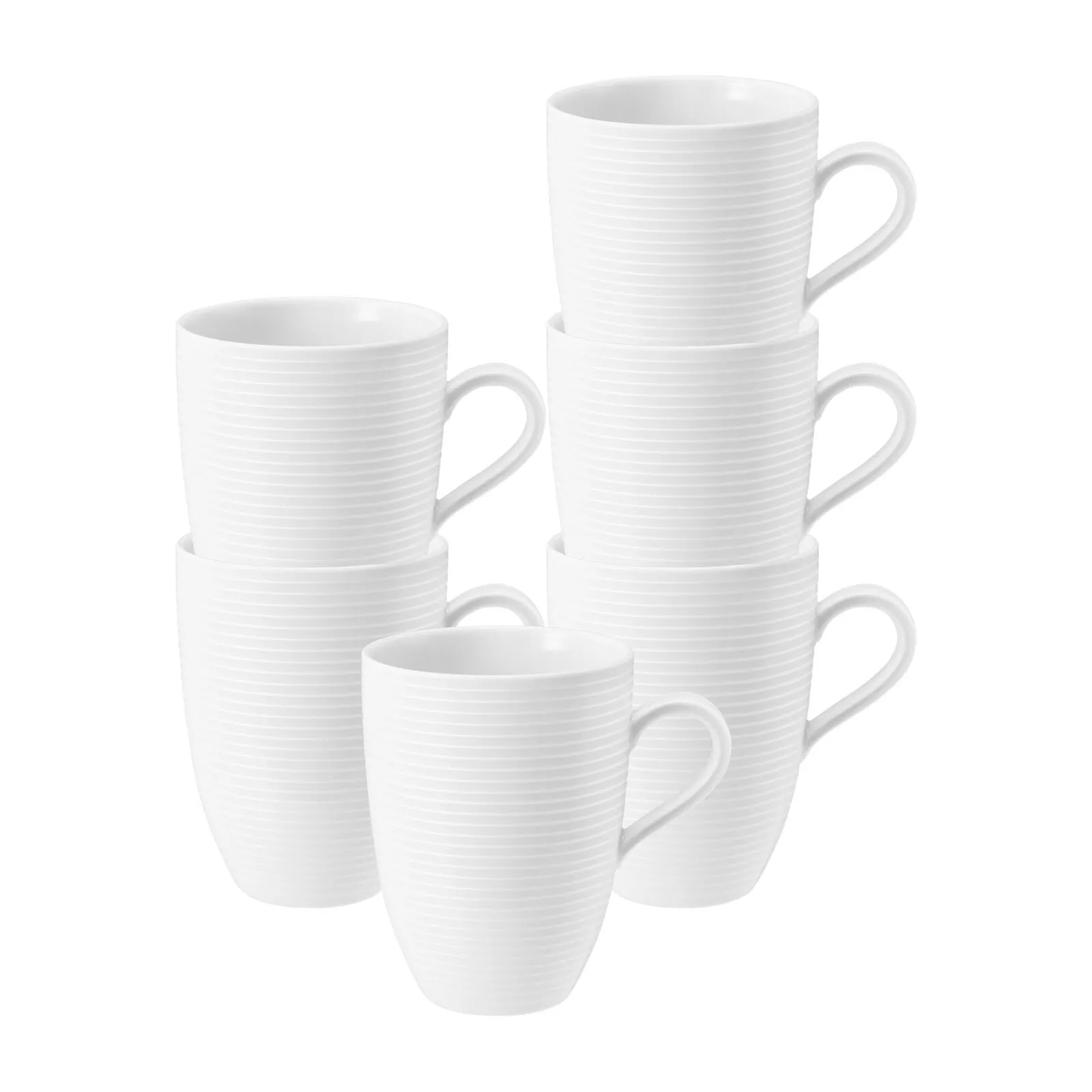 Seltmann Weiden Coffee Mugs Beat Color Glaze White 350 ml 6-piece Set