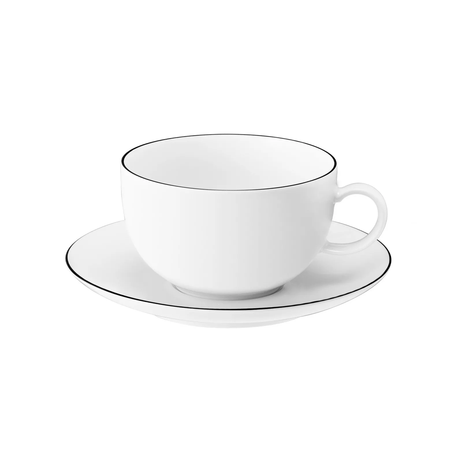 Seltmann Weiden Milk Coffee Cup and Saucer Lido Black Line White 350 ml