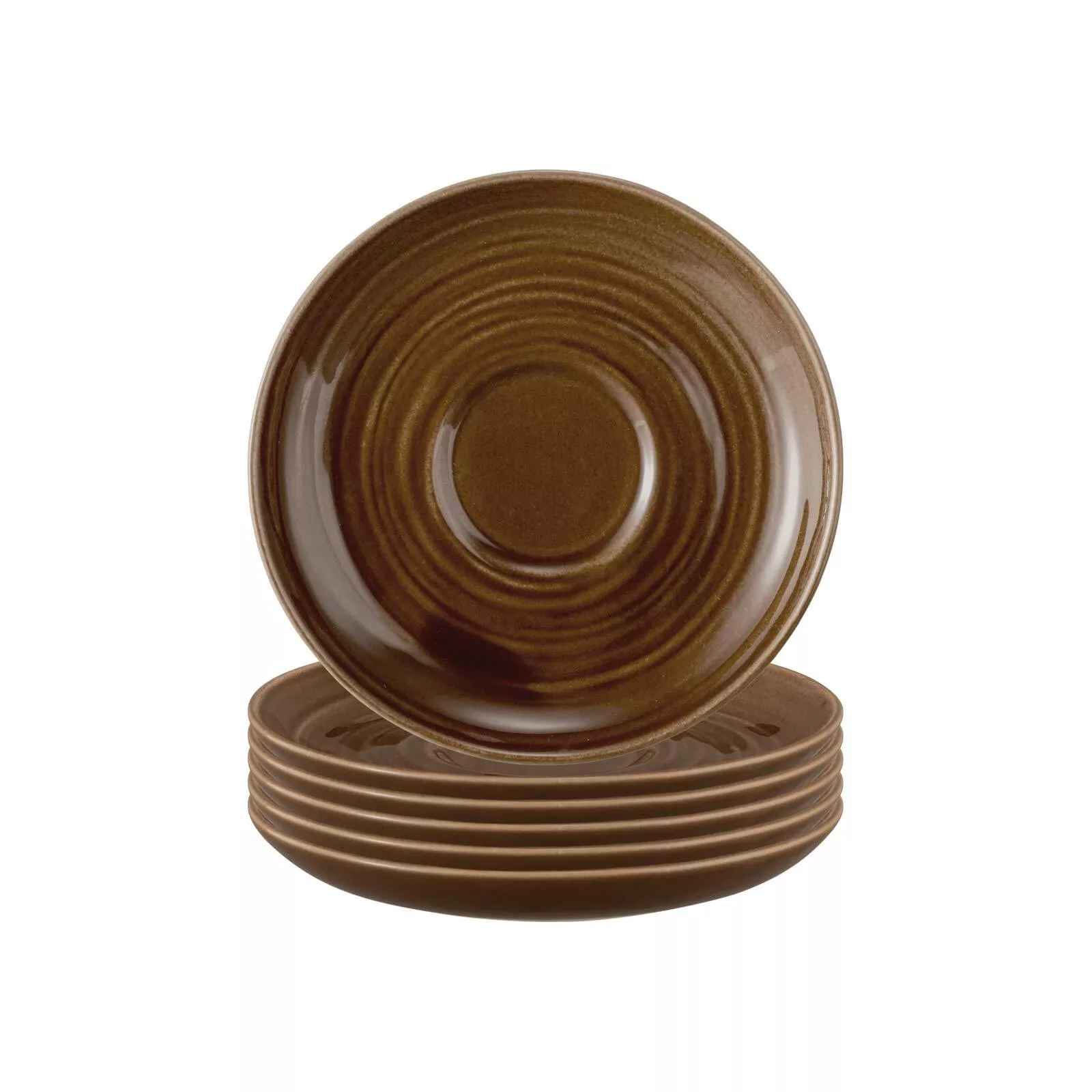 Seltmann Weiden Tea Saucers Terra Earth Brown ø 13.5 cm Set of 6