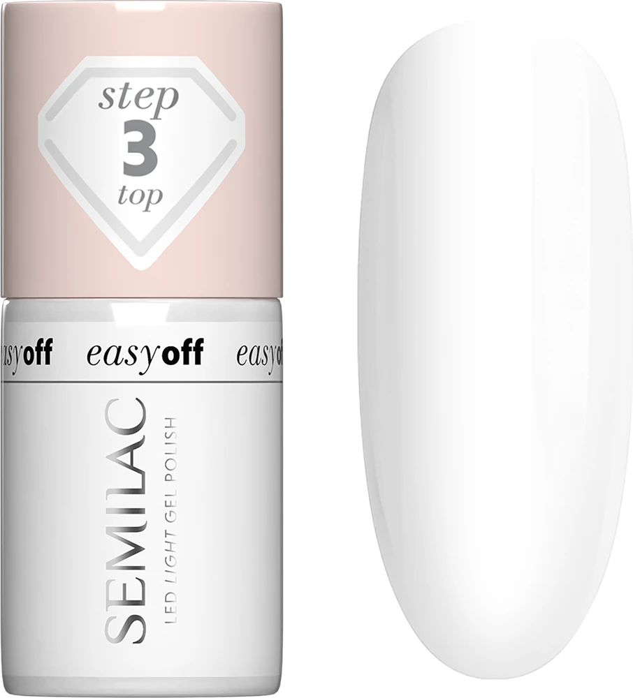 Semilac Easy Off Step 3 Gel Top Coat for Fingernails, 7 ml