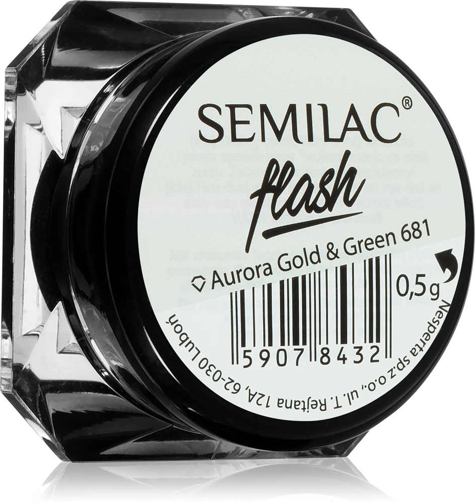 Semilac Flash glitter powder for nails Farbton Aurora Gold & Green 681 0,2 g