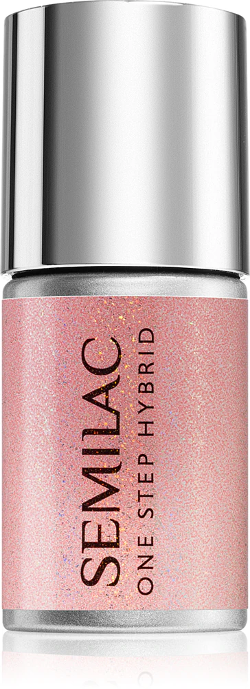 Semilac One Step Hybrid 3in1 gel nail polish Farbton S258 Naked Glitter Peach 7 ml