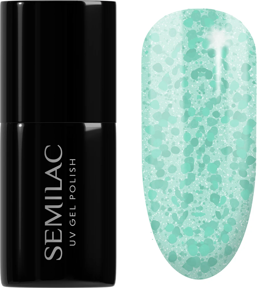 Semilac UV Hybrid Crushed_ICE gel nail polish for UV/LED lamp Farbton 495 Mint Glacier 7 ml