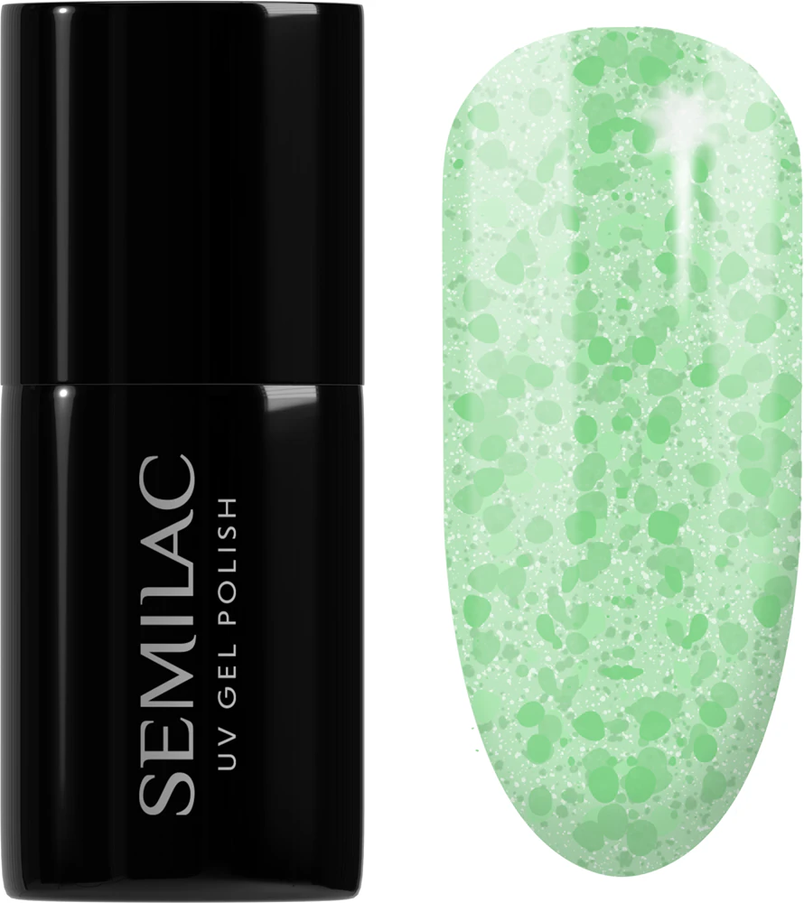 Semilac UV Hybrid Crushed_ICE gel nail polish for UV/LED lamp Farbton 494 Frozen Pistachios 7 ml