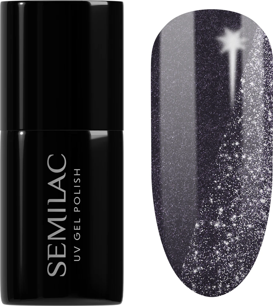Semilac UV Hybrid Day and Night Gel Nail Polish for UV/LED Lamp Farbton 399 Dark & Spark 7 ml