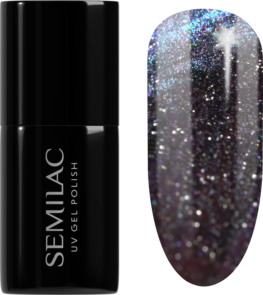 Semilac UV Hybrid Galaxy Flash Gel Nail Polish for UV/LED Lamp Farbton 828 Grey Holo 7 ml
