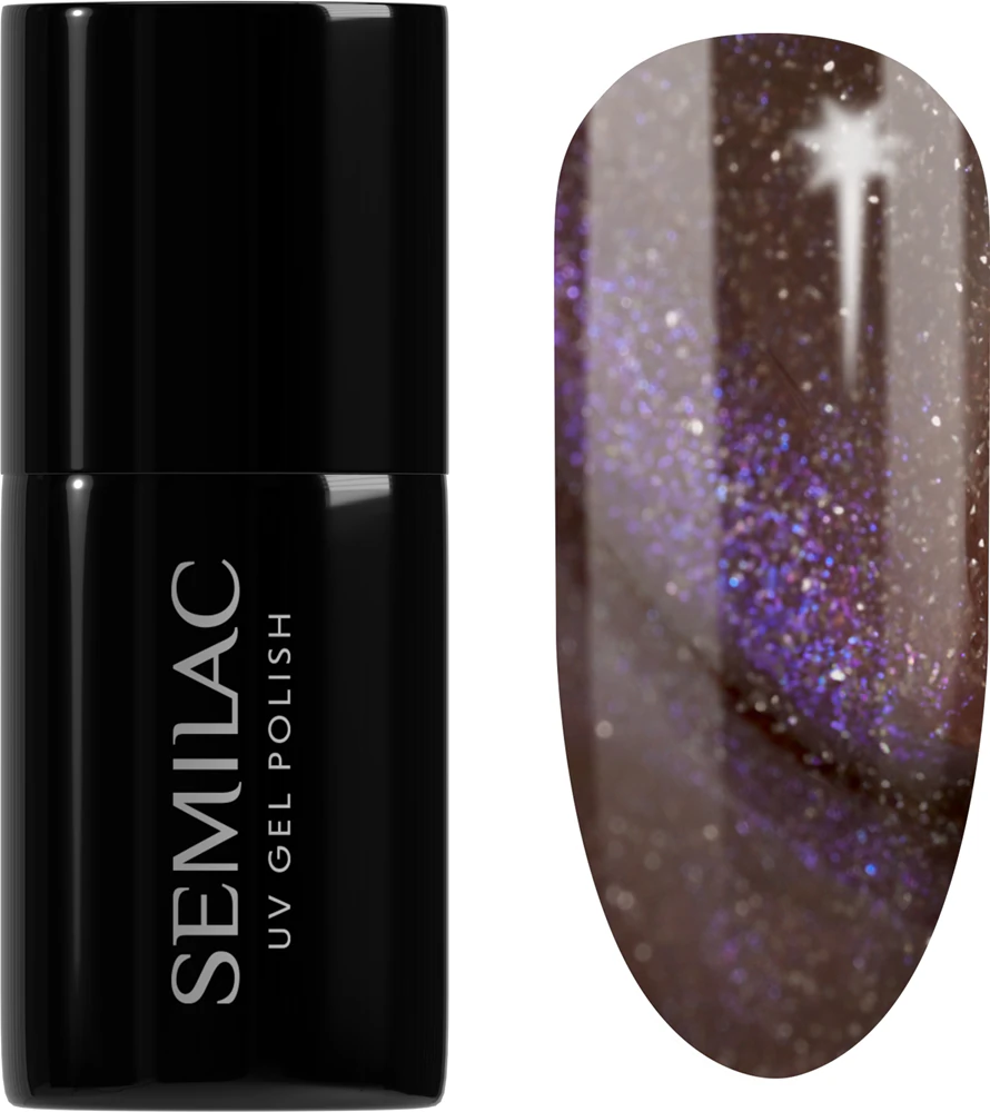 Semilac UV Hybrid Galaxy Flash Gel Nail Polish for UV/LED Lamp Farbton 827 AI Brown 7 ml