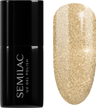 Semilac UV Hybrid Special Day gel nail polish Farbton 037 Gold Disco 7 ml