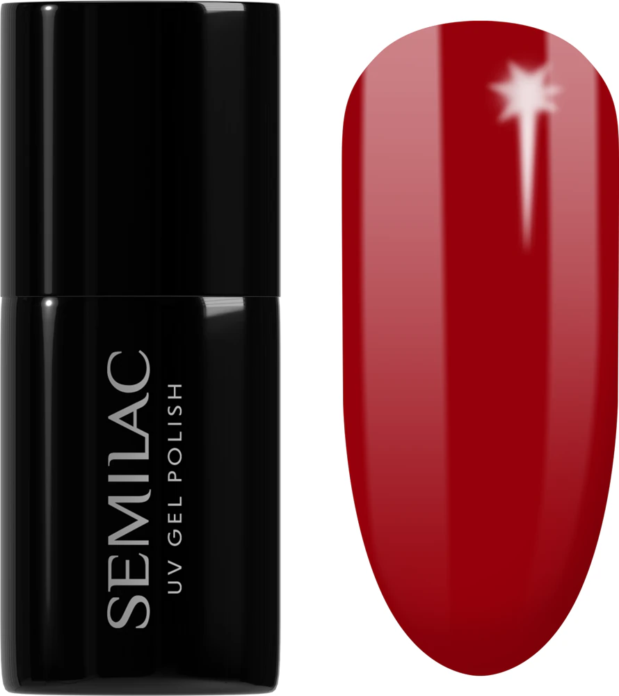 Semilac UV Hybrid Winter Collection Gel Nail Polish for UV/LED Lamp Farbton 608 Soft Red 7 ml