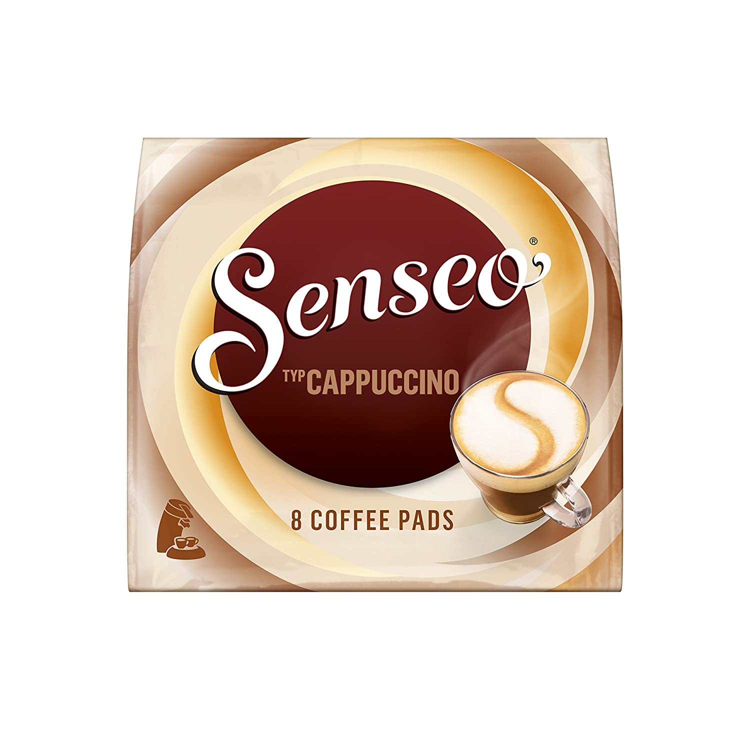 Senseo Cappuccino, 8 Coffee Pads, 10 Pack (10 x 92 g)
