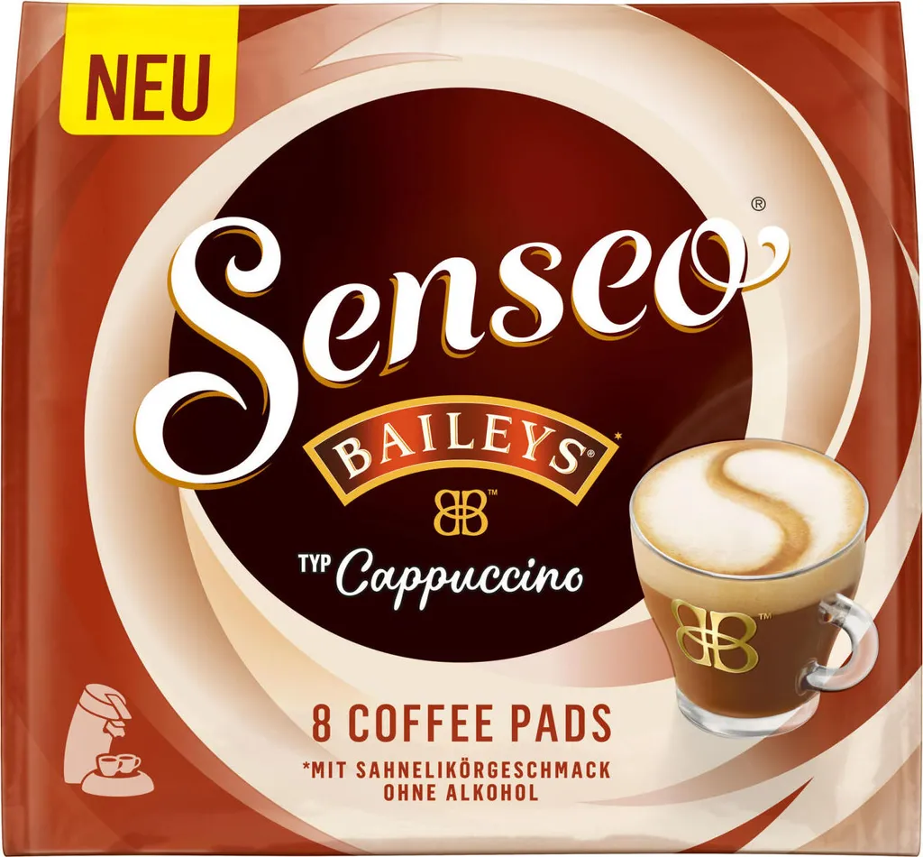 Senseo CAPPUCCINO BAILEYS Coffee Pods Unroasted 8 pieces 92g