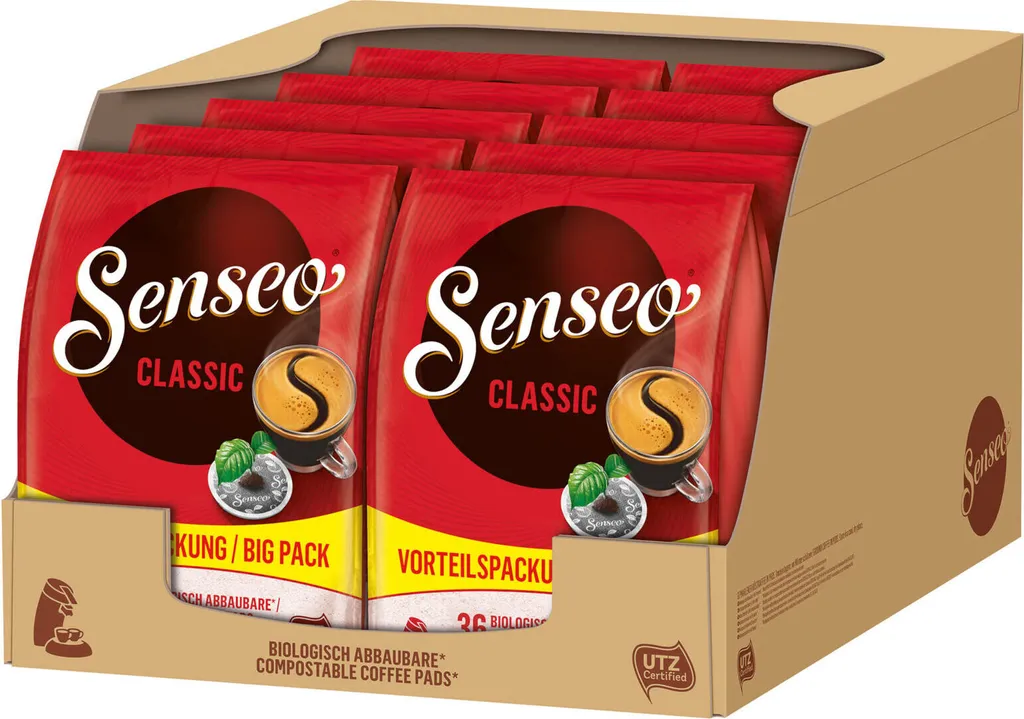 SENSEO Pads Classic UTZ 10 x 36 Beverage Pads Value Pack 2500g