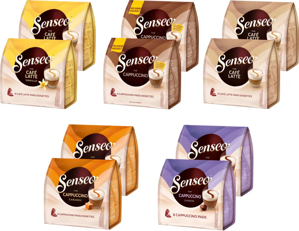 SENSEO Pads Creamy Collection Milk Range Variety Pack 5 Varieties 80 Drinks