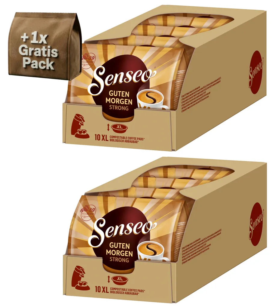 SENSEO Pads Good Morning Strong XL Senseo Pads 10x10 XL Coffee Pads + 1x10 Free 1.37 kg