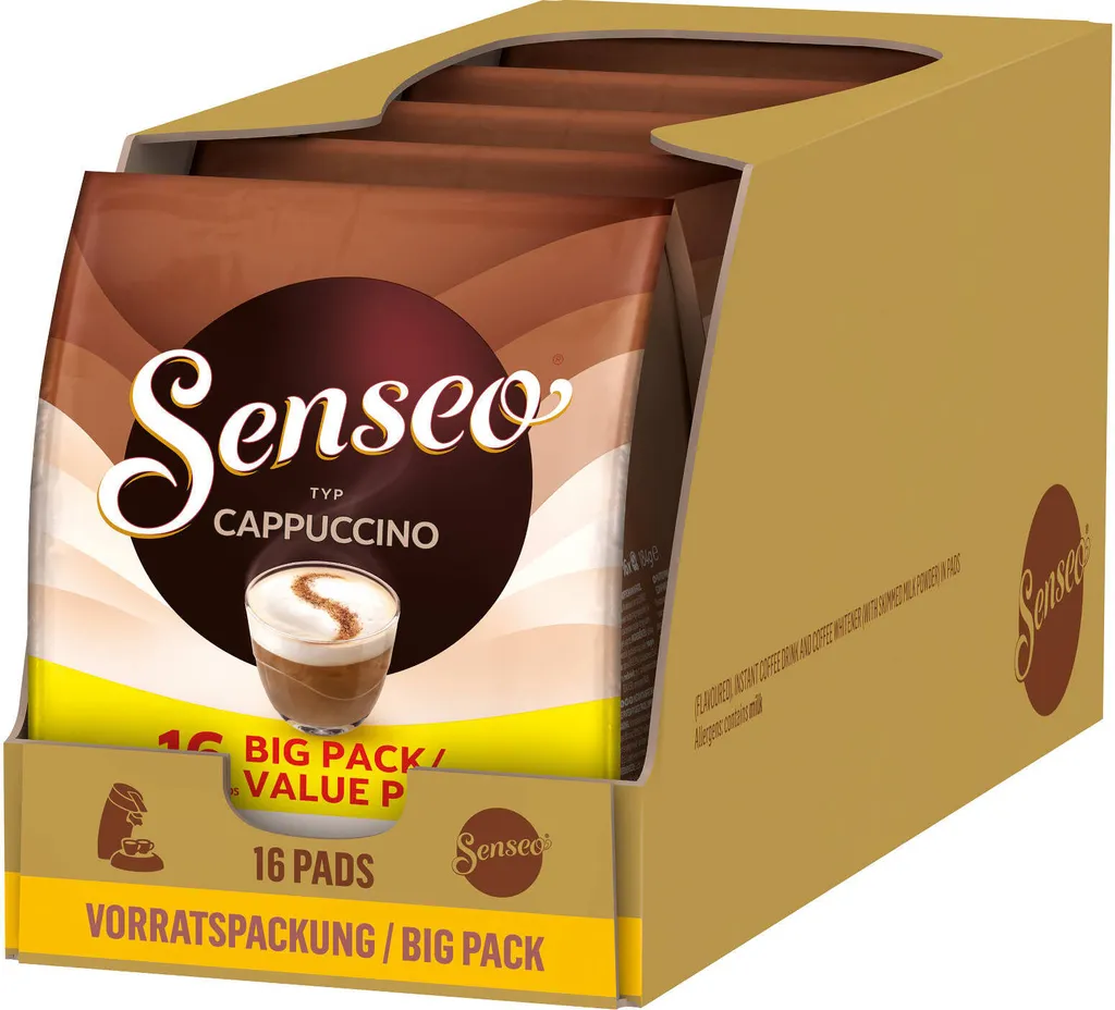 SENSEO Pads Type Cappuccino Senseo Pads 5 x 16 Drinks Coffee Pads Value Pack