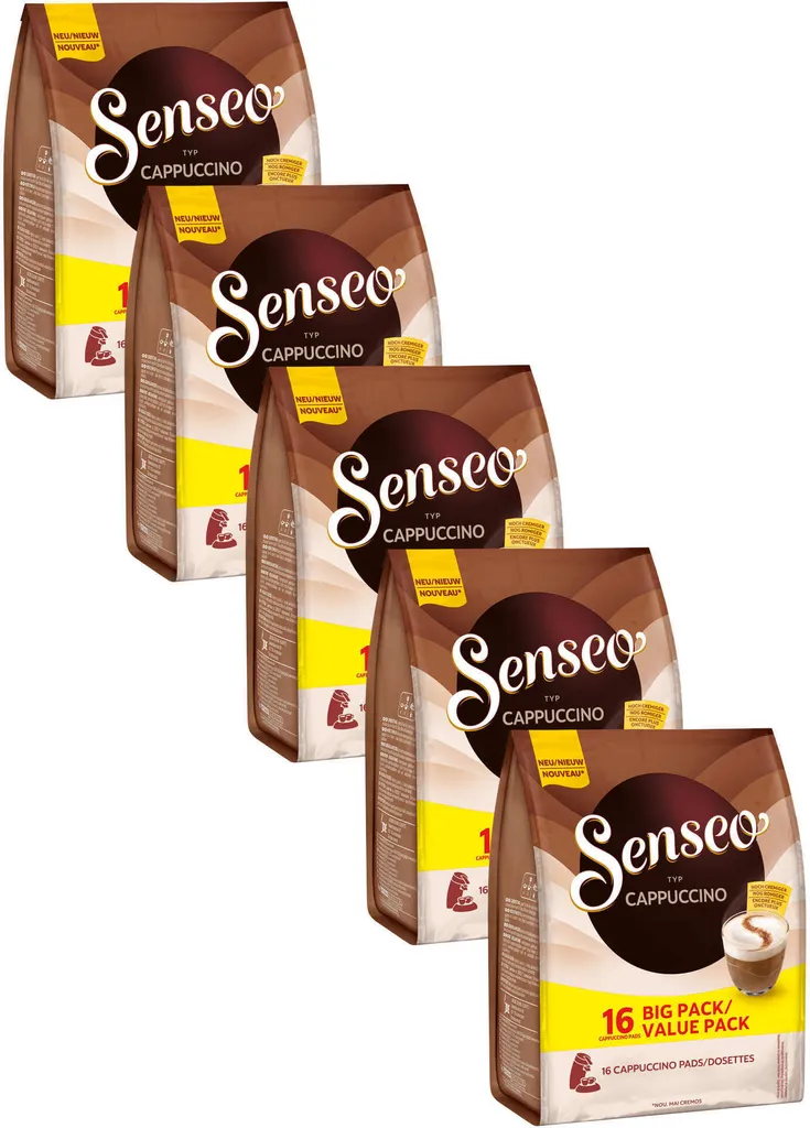 SENSEO Cappuccino Type Pads, Senseo Pads 5 x 16 Drinks, Coffee Pads Value Pack
