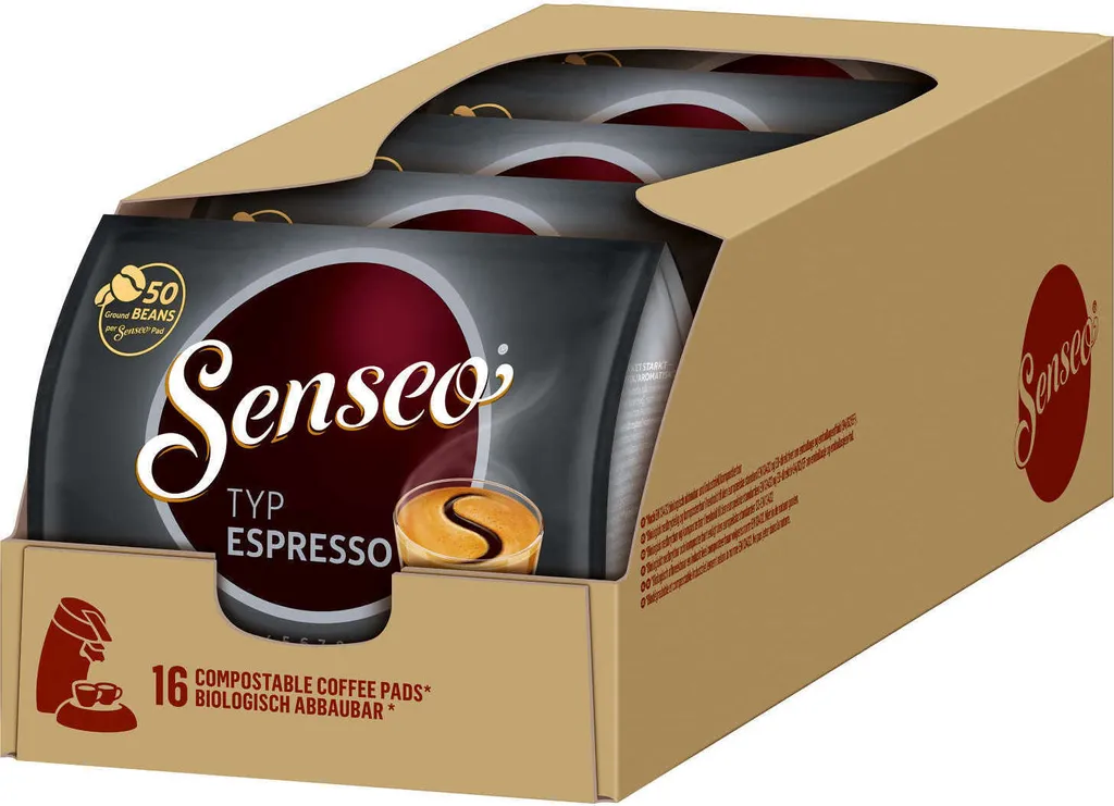 SENSEO Espresso Pads, Strong, 5 x 16 Coffee Pads - 80 Drinks
