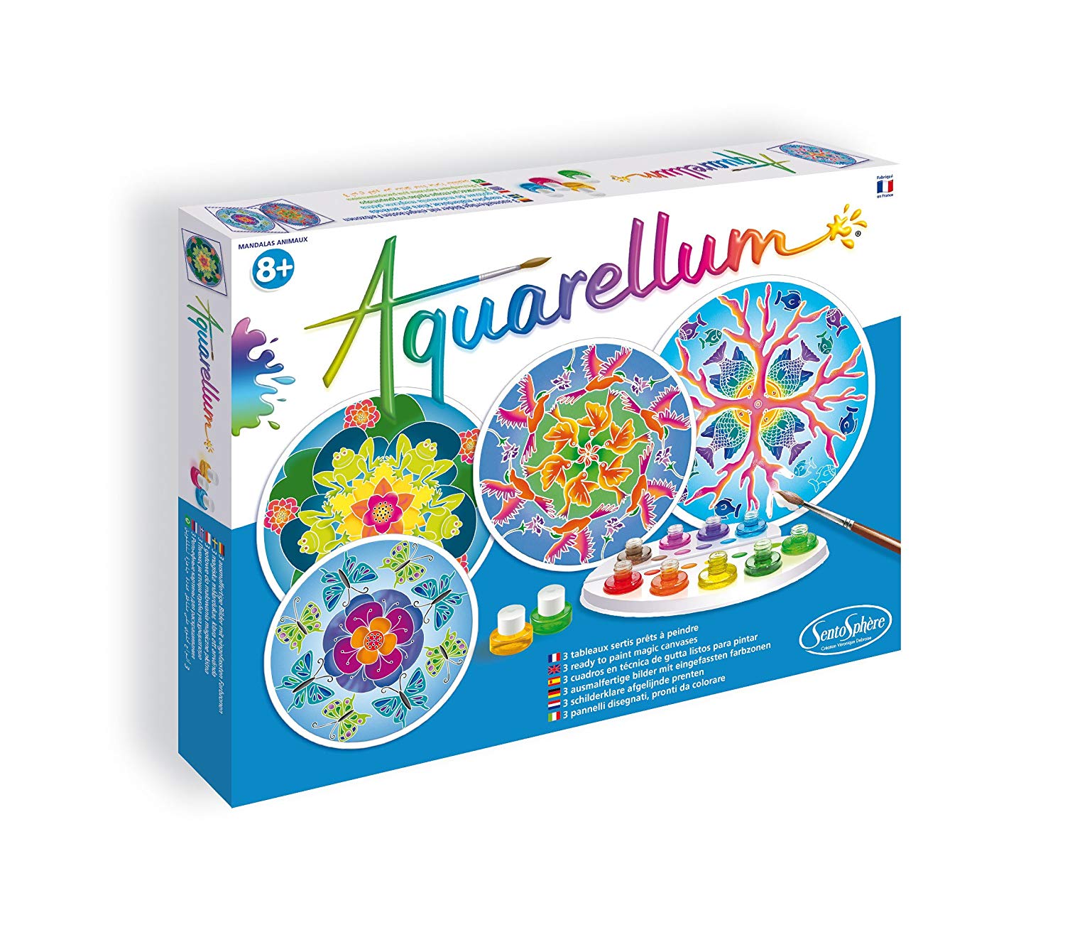 Sentosphere Aquarellum Mandala Painting Set With Pictures Animals Theme