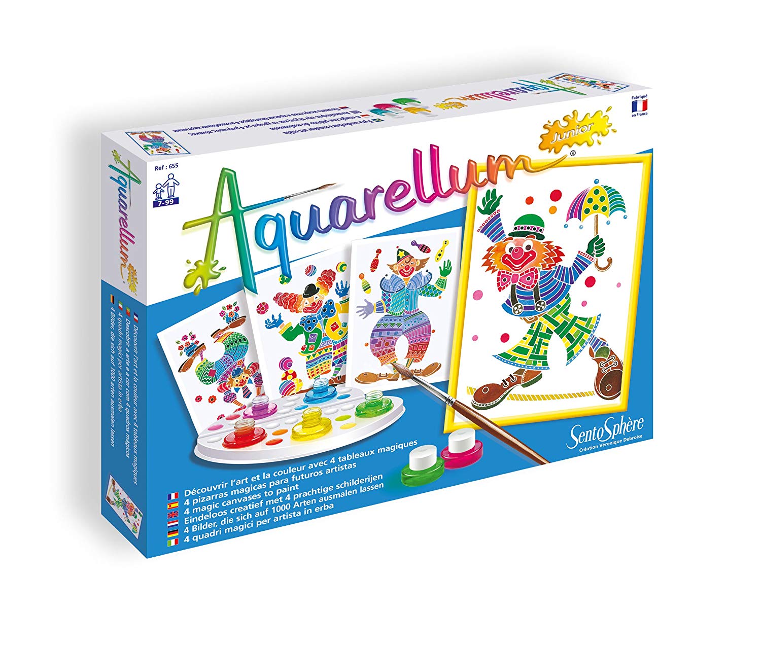 Sentosphere Aquarellum Junior Clown Paint Set Fill In Pictures