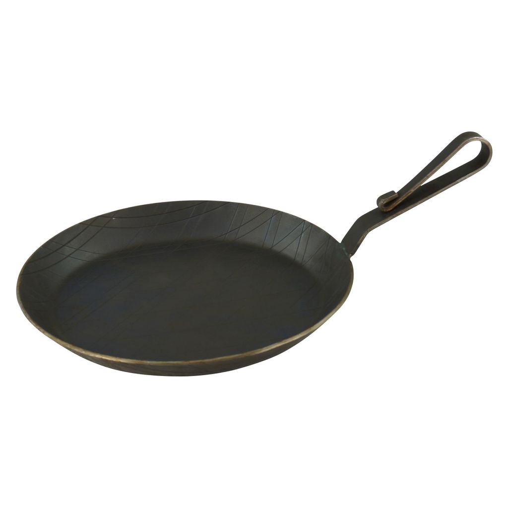 GVKECO Serving pan made of wrought iron with curved hook handle Ø 28 cm 1 piece