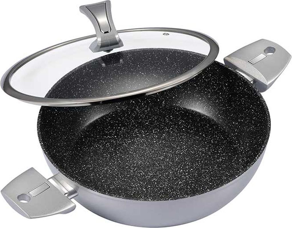 Serving pan with lid 28 cm Metallic Silver neuetischkultur