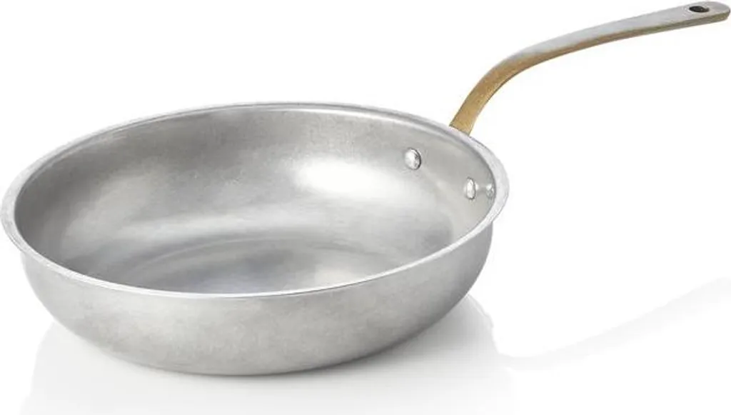 WAS GERMANY Serving pan STEEL & STYLE VINTAGE, with brass handle, Ø 18 cm, 690 ml, chrome-nickel steel