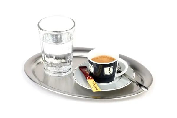 Coffee House serving tray, 26.5 x 19 cm, H: 1 cm, oval, stainless steel, matte finish, 6 sets