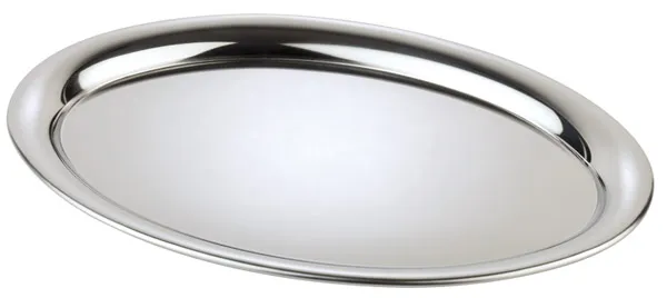 Coffee House serving tray, 29 x 22 cm, H: 1 cm, oval, stainless steel, high-gloss polished, 6 sets