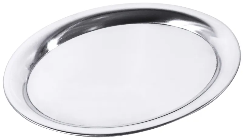 Serving tray, oval, glossy, with rolled edge, stainless steel, 20 x 14.5 x 1 cm
