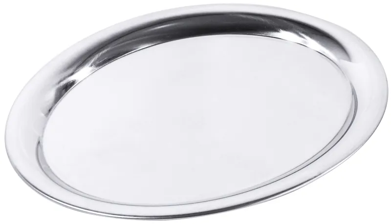 Serving tray, oval, glossy, rolled edge, stainless steel, 23 x 17.5 x 1.1 cm