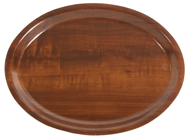 Serving tray, oval, walnut, pressed wood, 23 x 16 x 1.5 cm