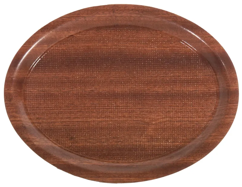 Serving tray, non-slip, mahogany, pressed wood, 26 x 20 x 1.3 cm