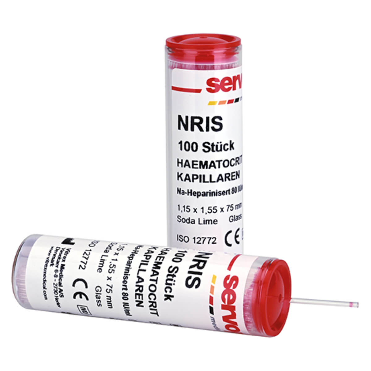 servoprax Hematocrit capillaries Sodium-heparinized (red), 1000 pieces