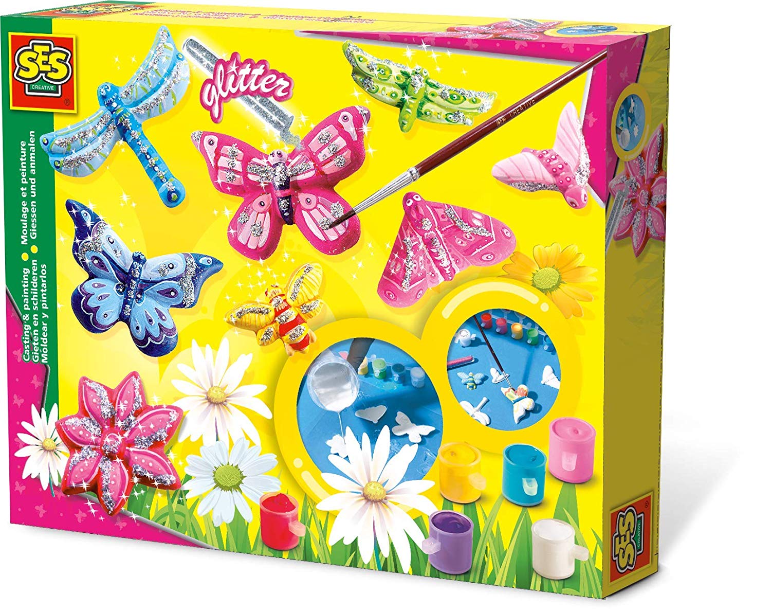 SES Creative Childrens Butterfly Glitter Casting And Painting Set