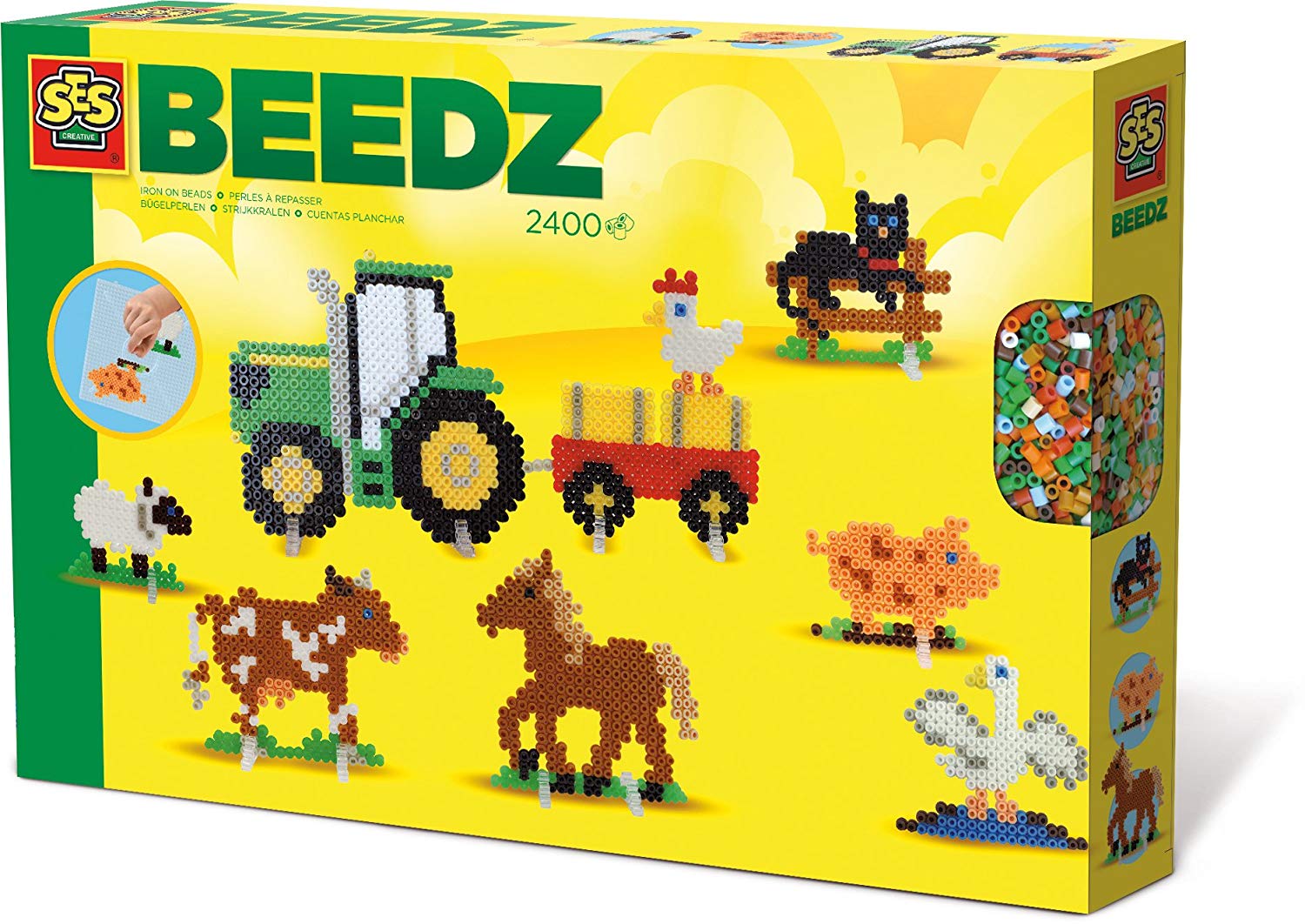 SES Creative Ses Farm Iron On Beads Craft Multi Colour