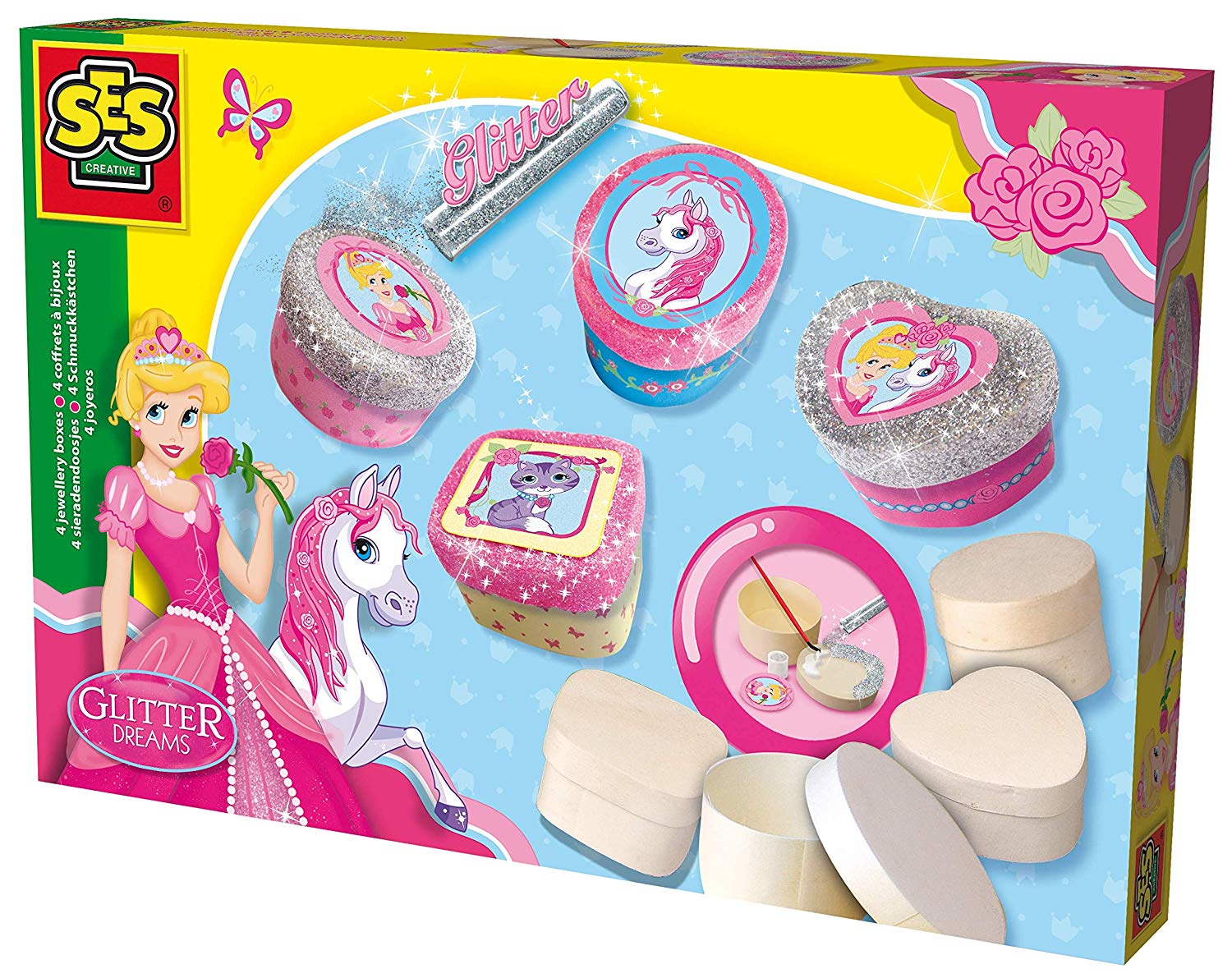 SES Creative Ses Glitter Dreams Jewellery Box Multi Colour