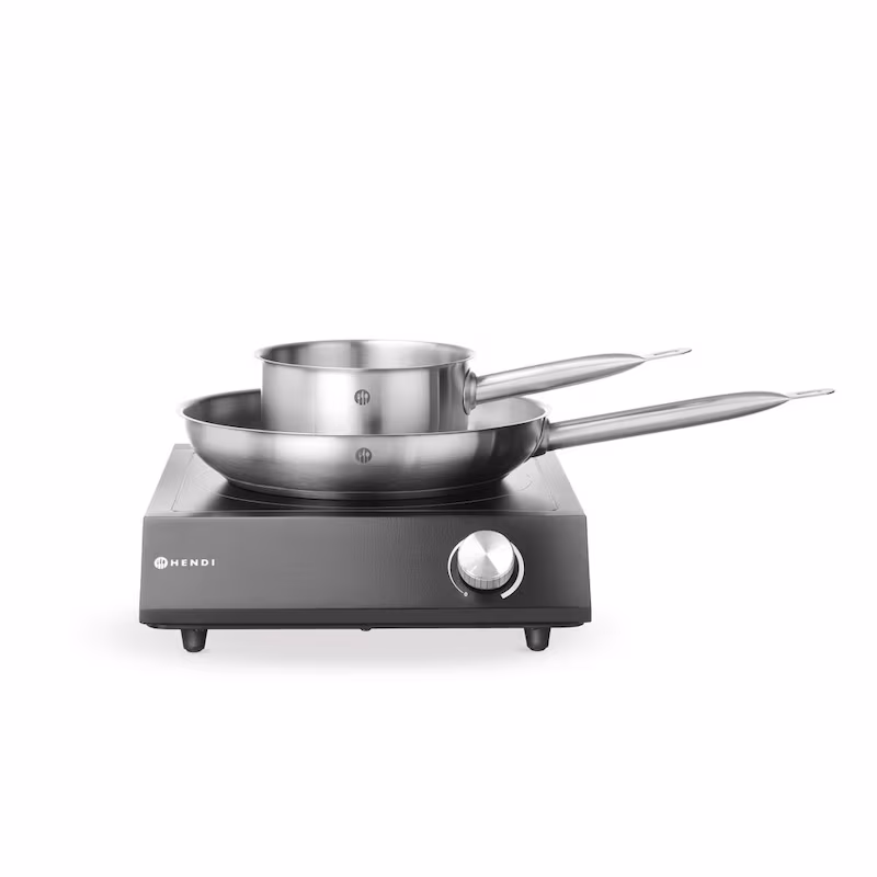 Set: Induction cooker 3500W + saucepan + frying pan, black, 220-240V/3500W, 320x395x(H)95mm