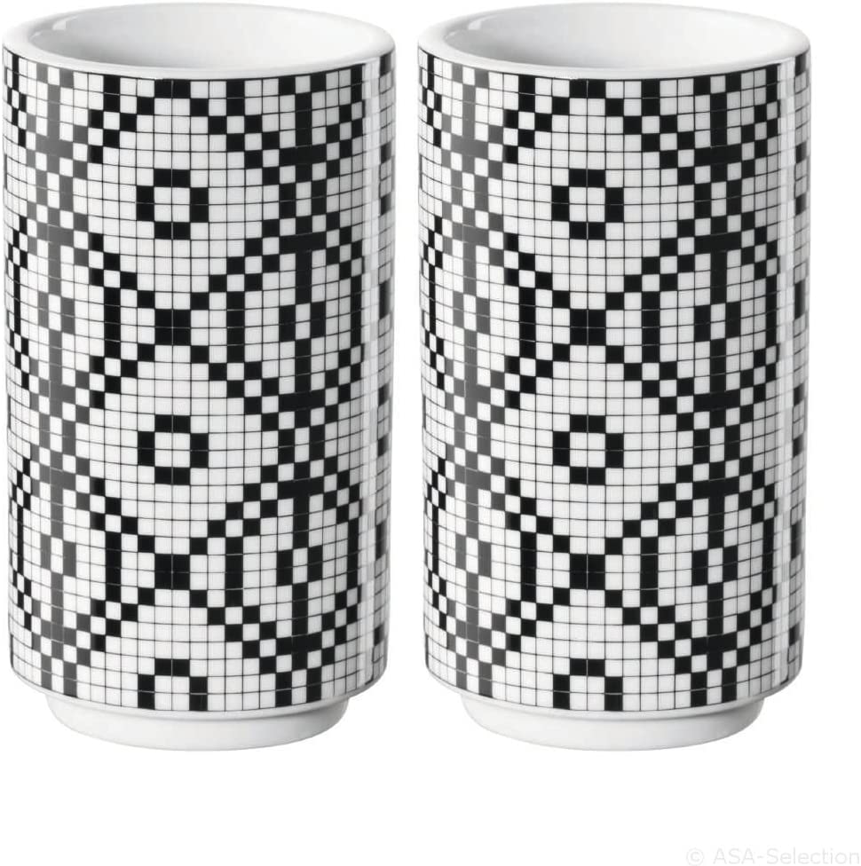 ASA Set of 2 Aperonov Grissini Diameter 6 cm Height: 10.7 cm – black/white china mug