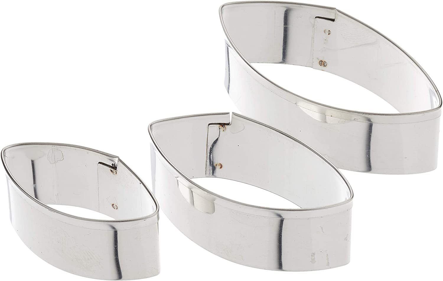Staedter Set of 3 Smooth 611181 Cookie Cutter Oval Shape Cookie Cutters Stainless Steel