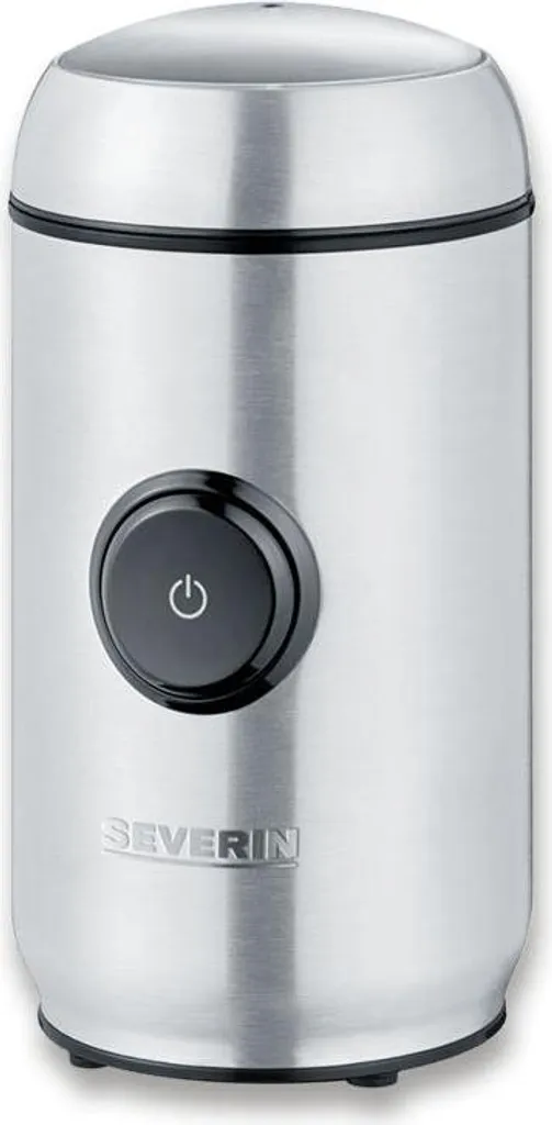 SEVERIN Coffee and Spice Mill KM 3879 made of stainless steel, brushed black/silver. Coffee grinder, stainless steel coffee mill, electric coffee grinder.