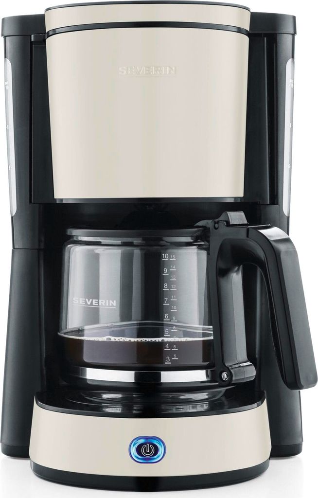 SEVERIN coffee machine type KA 9575 made of stainless steel, beige/black