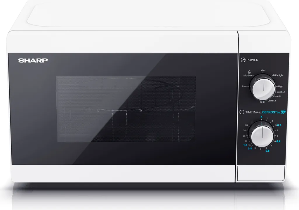 SHARP MG01EW Microwave with Grill, Microwave: 800W, Grill: 1000W, 5 Power Levels, White