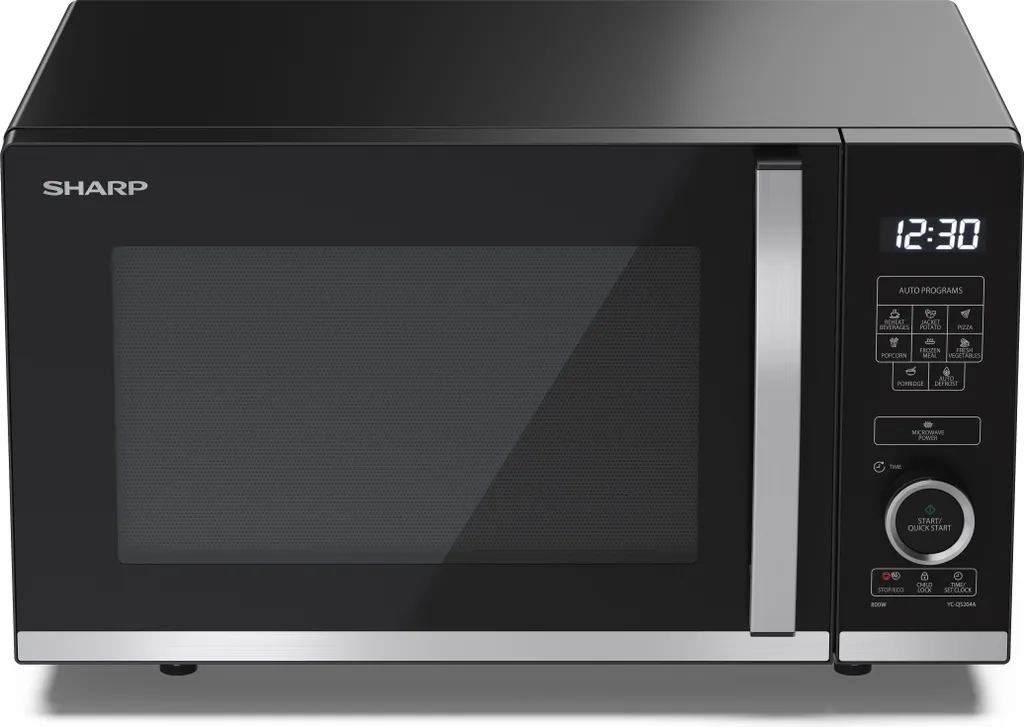 SHARP QS204AEB Microwave Oven, 800W, 10 Power Levels, Black