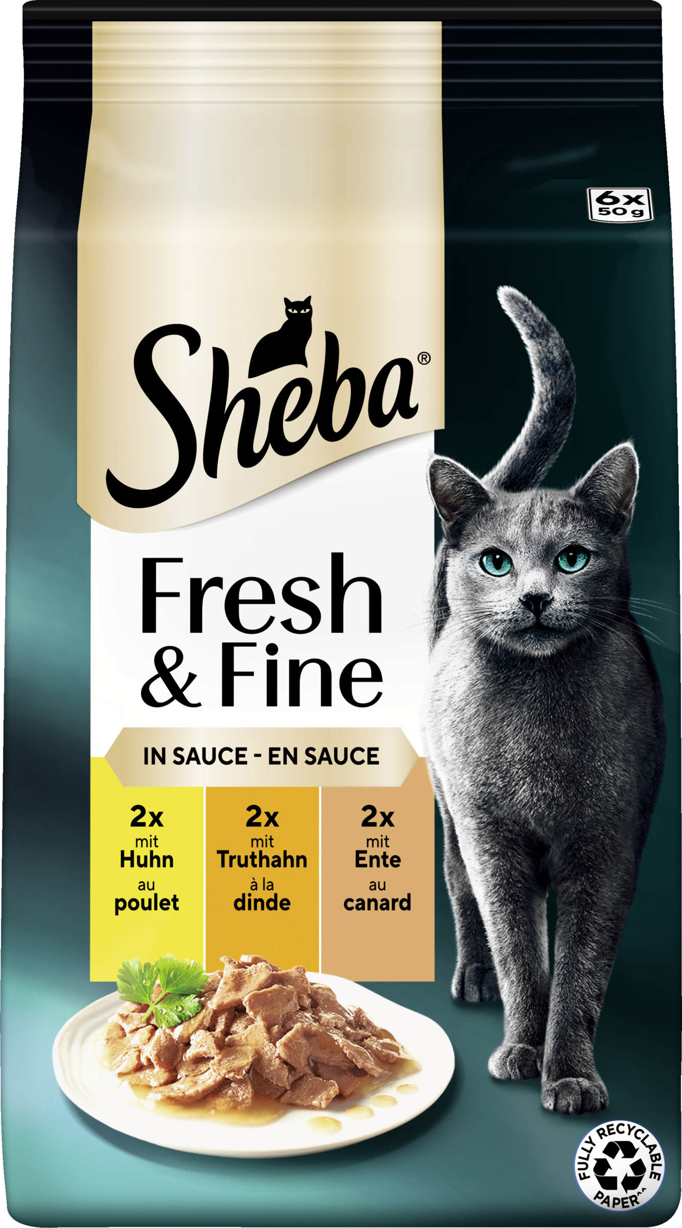 Sheba Fresh & Fine Portion Pouches Chicken, Turkey, Duck in Sauce