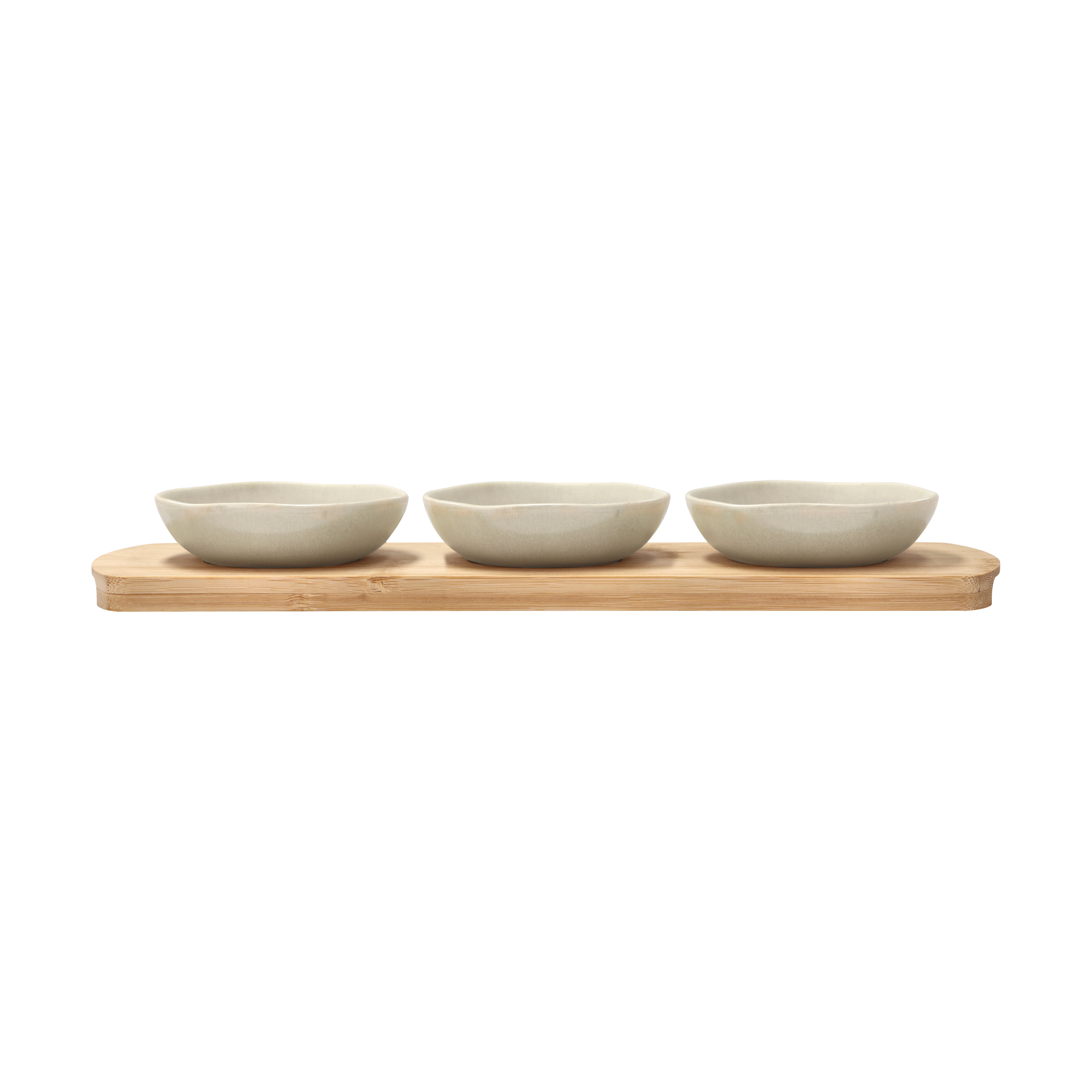 Shoku bamboo tray with 3 bowls
