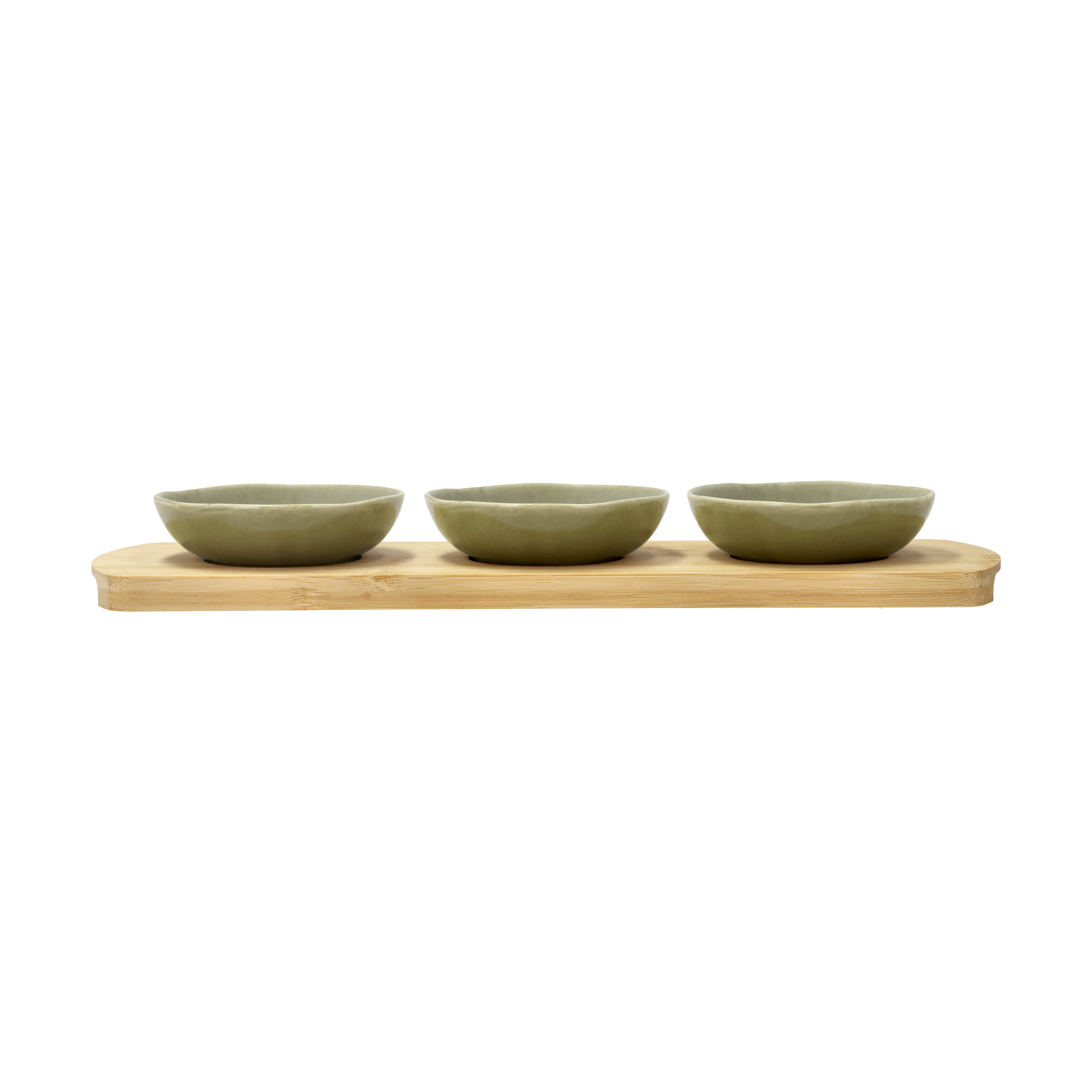 Shoku bamboo tray with 3 bowls