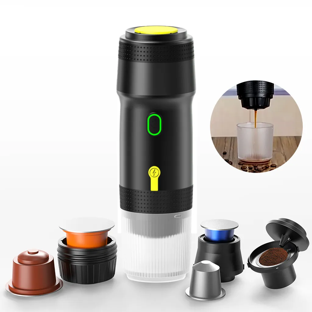 keepgogo Portafilter/espresso machines, portable coffee machine, 12V espresso machine, travel coffee pot, handheld coffee machine, car espresso maker, heating