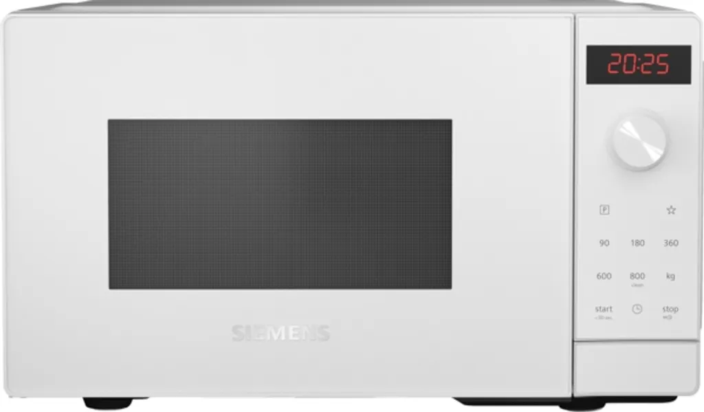 Siemens FF023LMW0 iQ300 microwave, 44 x 26 cm, 800 watts, 27 cm turntable, left-hinged door, cookControl7 automatic programs, favorites button